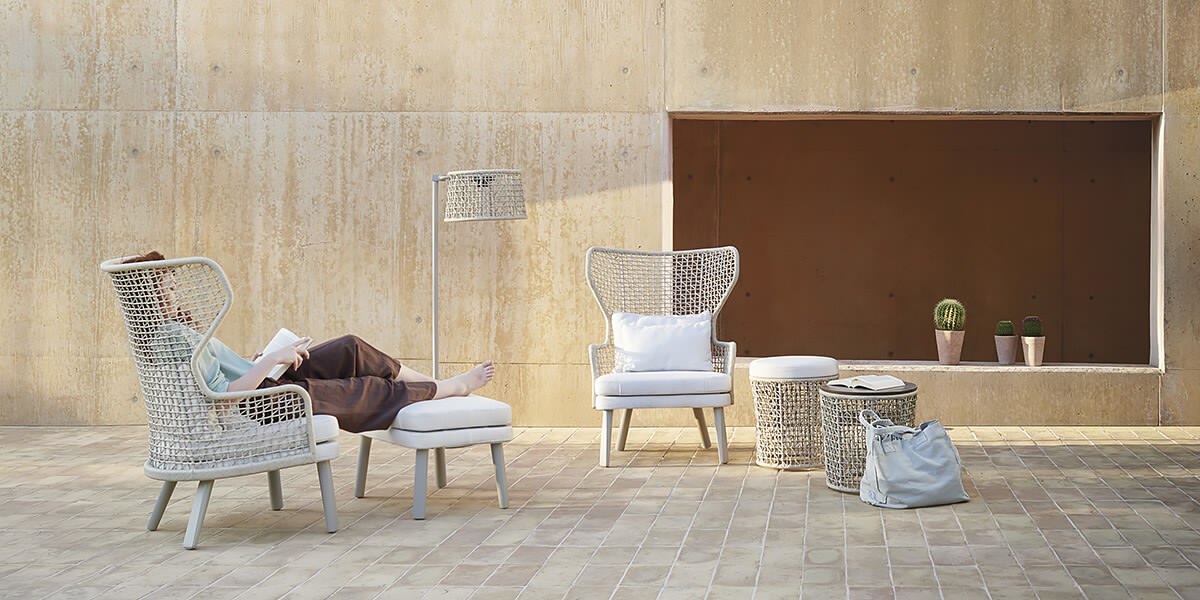 Poltroncine, panche, pouf, composizione outdoor Varaschin